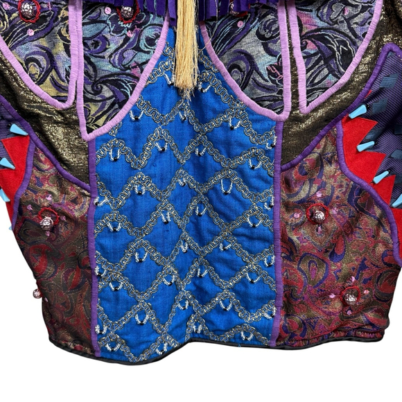 Vintage Judith Roberts Mexico Patchwork Fringe Jacket Beaded Western L/XL - Picture 2 of 16